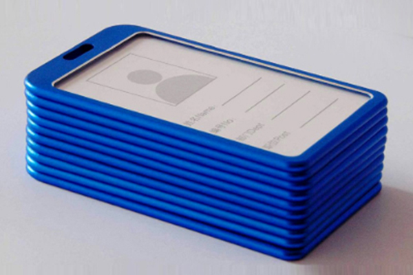 Plastic Blue Photo ID Card Holder, For Office