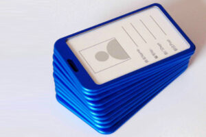 Aluminum Alloy (Metal) ID Card Holder (Blue, 1 Pc)