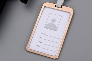 Aluminum Alloy (Metal) ID Card Holder (Golden, 1 Pc)